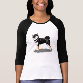 T-shirt Chemisette shiba inu black&tan