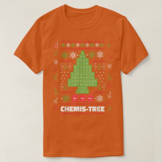 T-shirt Chemistree Funny Science Christmas Tree Chimie (Design devant)
