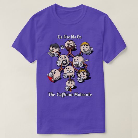 T-shirt Chemistry Caffeine Molecule Funny Science Geek Cof (Design devant)