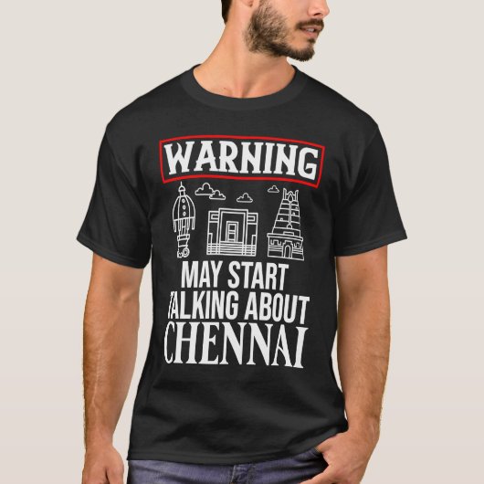 T-shirt Chennai India City Skyline Map Travel (Devant)