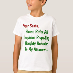 T-shirt Cher avocat du Père Noël - Lettre de Noël amusante