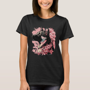 T-shirt Cher berger allemand mignon Chien en fleur de ceri