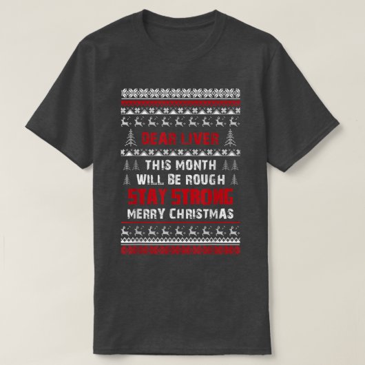 T-shirt Cher Foie Ce Mois Sera Rough Joyeux Christma (Design devant)