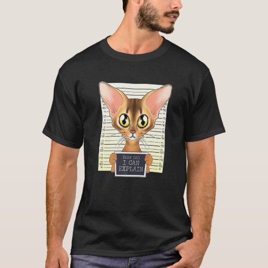 T-shirt Cher Papa, Je Peux Expliquer J'Abyssinian Chat Pap (Devant)