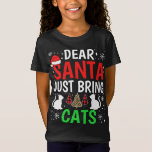 T-Shirt Cher Père Noël Apporte juste Chats Drôle Noël Chat