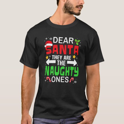 T-shirt Cher Père Noël, Ce Sont Les Mauvais Paj De Noël (Devant)