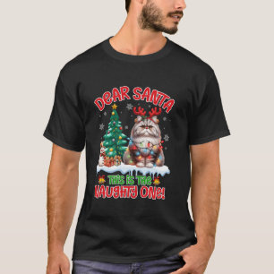 T-shirt Cher Père Noël C'Est Le Mauvais Lov D'Un Chat Pers