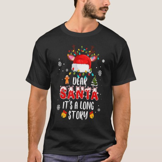 T-shirt Cher Père Noël C'est une longue histoire Père Noël (Devant)