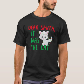 T-shirt Cher Père Noël C'était le Chat Drôle de Noël Vacan