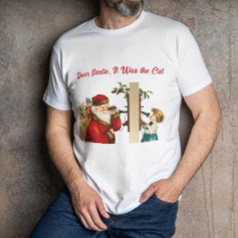 T-shirt Cher Père Noël, c'était le chat Vintage drôle Noël