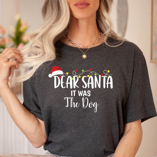 T-shirt Cher Père Noël C'était un chien drôle Noël Noir