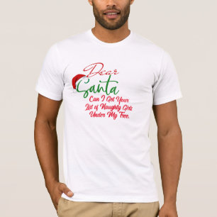 T-shirt Cher Père Noël Chemise Liste des Méchants   Tee de