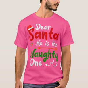 T-shirt Cher Père Noël, Il Est Le Mauvais Couple Qui Corre