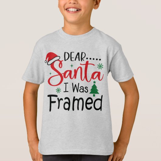 T-shirt Cher Père Noël, j'ai été encadré Funny Toddler Noë (Devant)