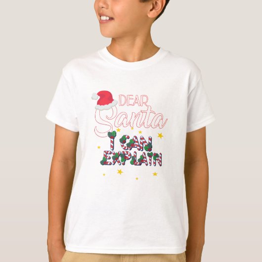 T-shirt Cher Père Noël, Je Peux Expliquer (Devant)