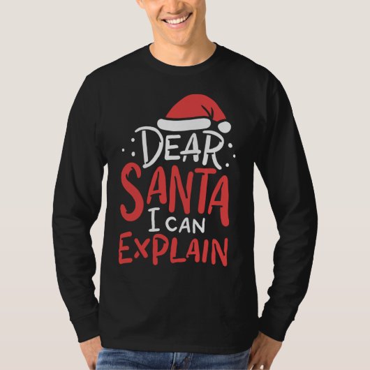 T-shirt Cher Père Noël, Je Peux Expliquer Casquette Noël M (Devant)