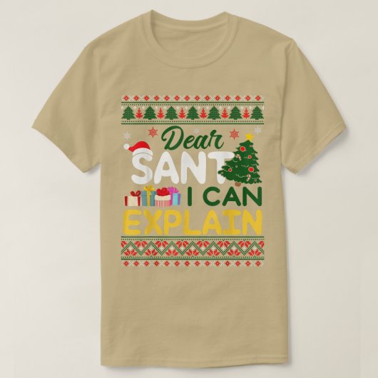 T-shirt Cher Père Noël, je peux expliquer drôle et moche s (Design devant)