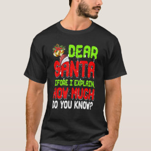 T-shirt Cher Père Noël, Je Peux Expliquer Le Pajama De Noë