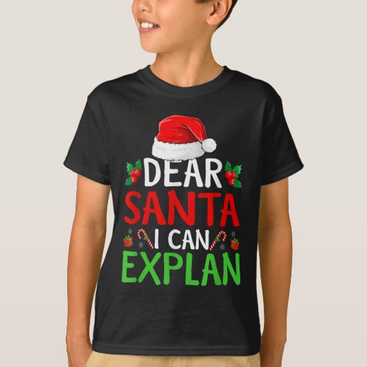 T-shirt Cher Père Noël, je peux expliquer le pyjama de Noë (Devant)