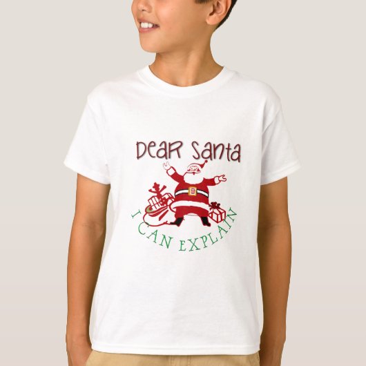 T-shirt Cher Père Noël Je Peux Expliquer Les Enfants Tee (Devant)