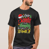 T-shirt Cher Père Noël, J'Étais Mauvais Vrai Noël (Devant)
