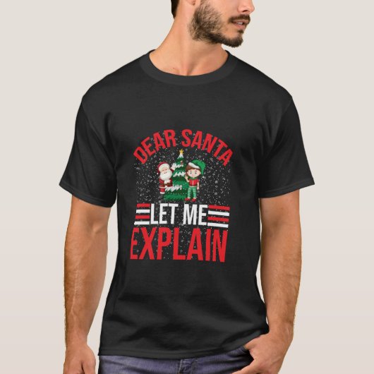 T-shirt Cher Père Noël, Laissez-moi vous expliquer Noël dr (Devant)