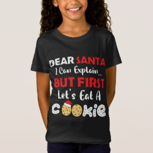 T-Shirt Cher Père Noël Mange Un Cookie Funny Christmas Coo