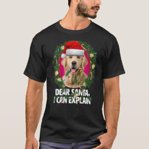 T-shirt Cher Père Noël mignonne Golden Retriever Naughty p