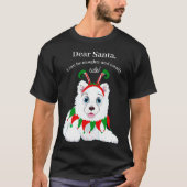 T-shirt Cher Père Noël Mignonne mais mignonne Samoyed Elf  (Devant)