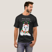 T-shirt Cher Père Noël Mignonne mais mignonne Samoyed Elf  (Devant entier)