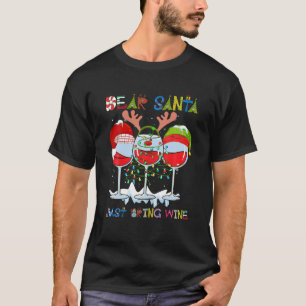 T-shirt Cher Père Noël, venez apporter du vin