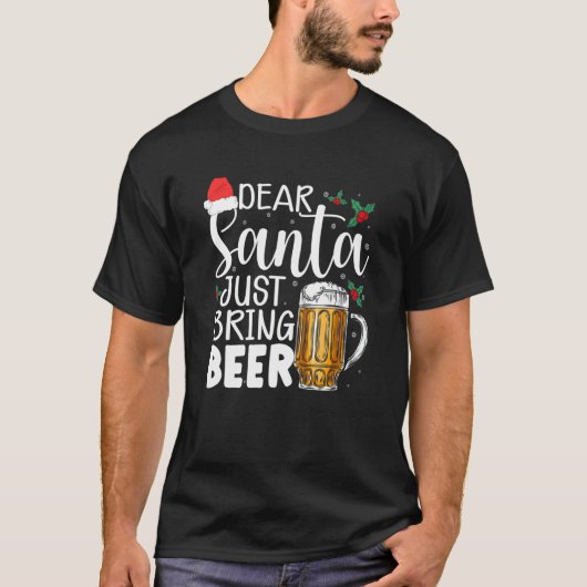 T-shirt Cher Père Noël vient d'apporter la bière Casquette (Devant)