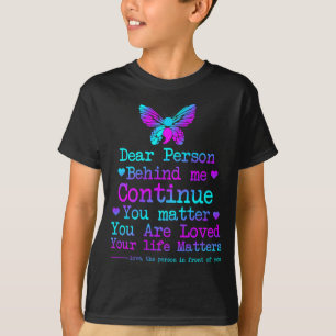 T-shirt Cher Personne Derrière Moi Votre Prévention de Vie