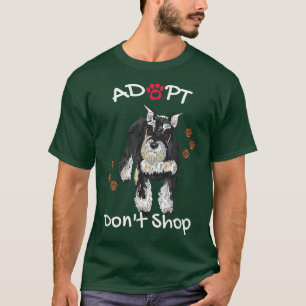T-shirt Cher Schnauzer Chien Adopter Dont Shop Chiot Et Pa