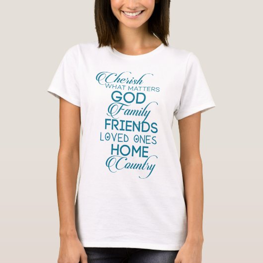 T-shirt Chercher ce qui compte Turquoise (Devant)