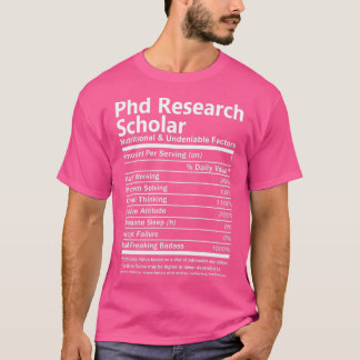 T-shirt Chercheur En Recherche Phd Nutritive Et Incontesta