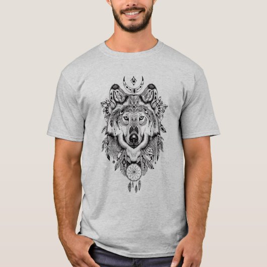 T-shirt Chercheur illustré Wolf Dream (Devant)