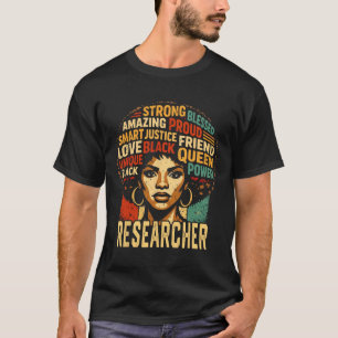 T-shirt Chercheur Mois de l'histoire des Noirs Fierté noir