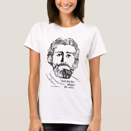T-shirt "Cherchez son visage toujours" picoseconde. 105:4 (Devant)