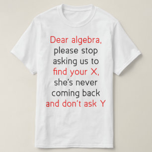 T-shirt Chère algèbre