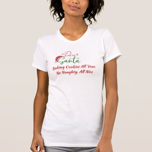 T-shirt Chère Chemise Père Noël - Drôle Naughty ou Nice No (Devant)