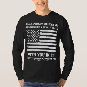 T-shirt Chère personne derrière ma longue manche
