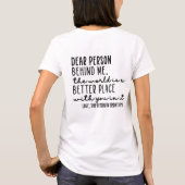 T-shirt Chère personne derrière moi Citation gentille v1 (Dos)