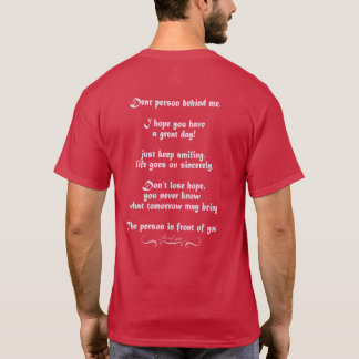T-shirt Chère personne derrière moi, passez une bonne jour