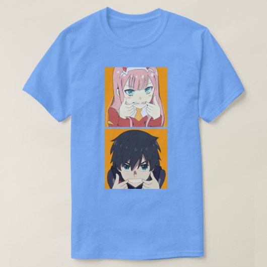 T-shirt chérie dans le franxx Zero Two et Hiro (Design devant)