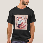 T-shirt Cherry Blossom And Red Panda Work Beautiful Prints (Devant)