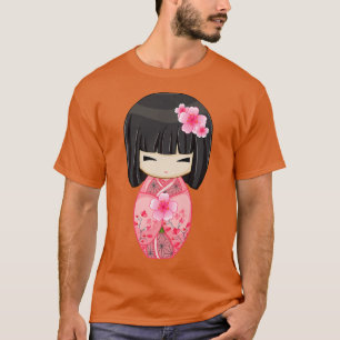 T-shirt Cherry Blossom Geisha Japonaise Kokeshi Doll