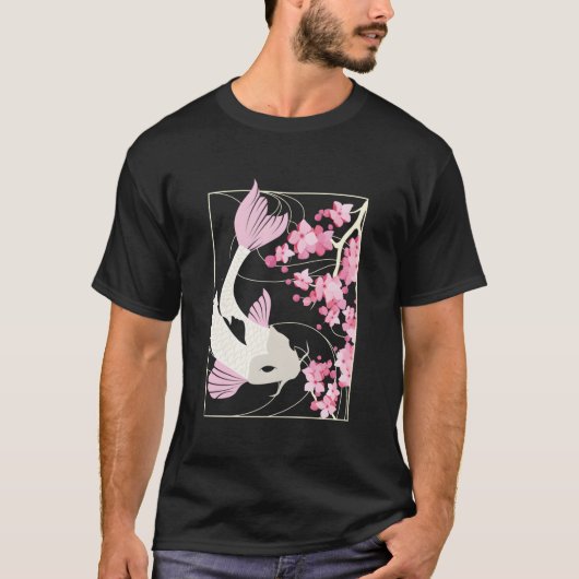 T-shirt Cherry Blossom I Japanese Fish I Koi Carp (Devant)