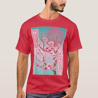 T-shirt Cherry Blossom Japanese Sakura Vaporwave Aesthetic