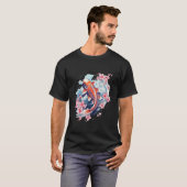 T-shirt Cherry Blossom Koi Carp Fish Japanese Sakura Graph (Devant entier)